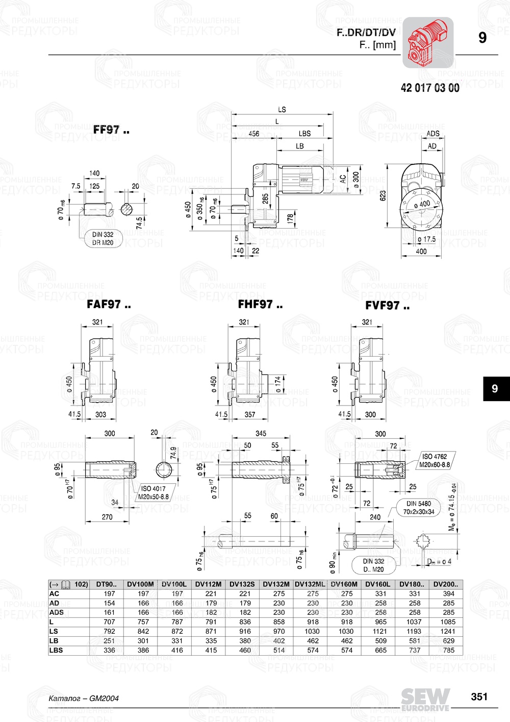 Мотор-редуктор Sew-Eurodrive F 97 Sew-eurodrive F 97